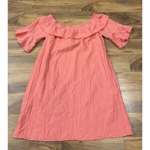 Vivi by Violet Size Large Weekend Salmon Pink Women's off shoulder Dress